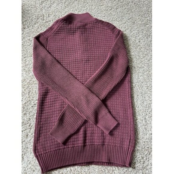 Ethan Pierce Mens Button Detail Knit Long Sleeve Pull Over Burgundy Size Small - Picture 13 of 14